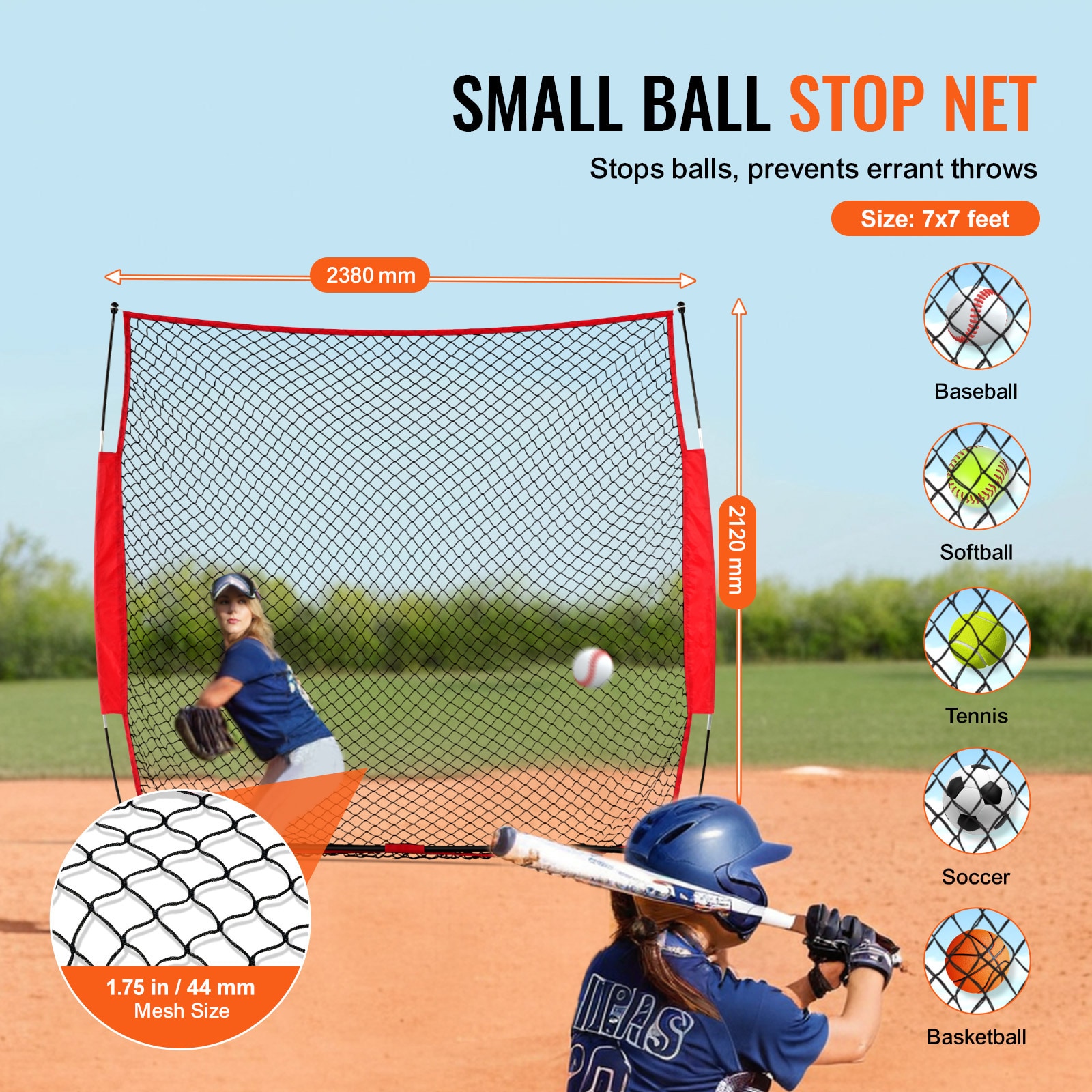 Barricade Backstop Net For Ball Sports Practice And Training_voghion.com